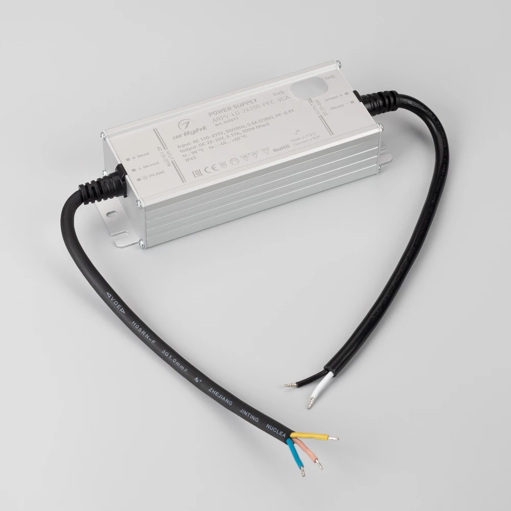 Блок питания ARPV-LG-24100-PFC-VCA (22-26V, 4.17A, 100W) (Arlight, IP65 Металл, 5 лет) 049617 - Viokon.com