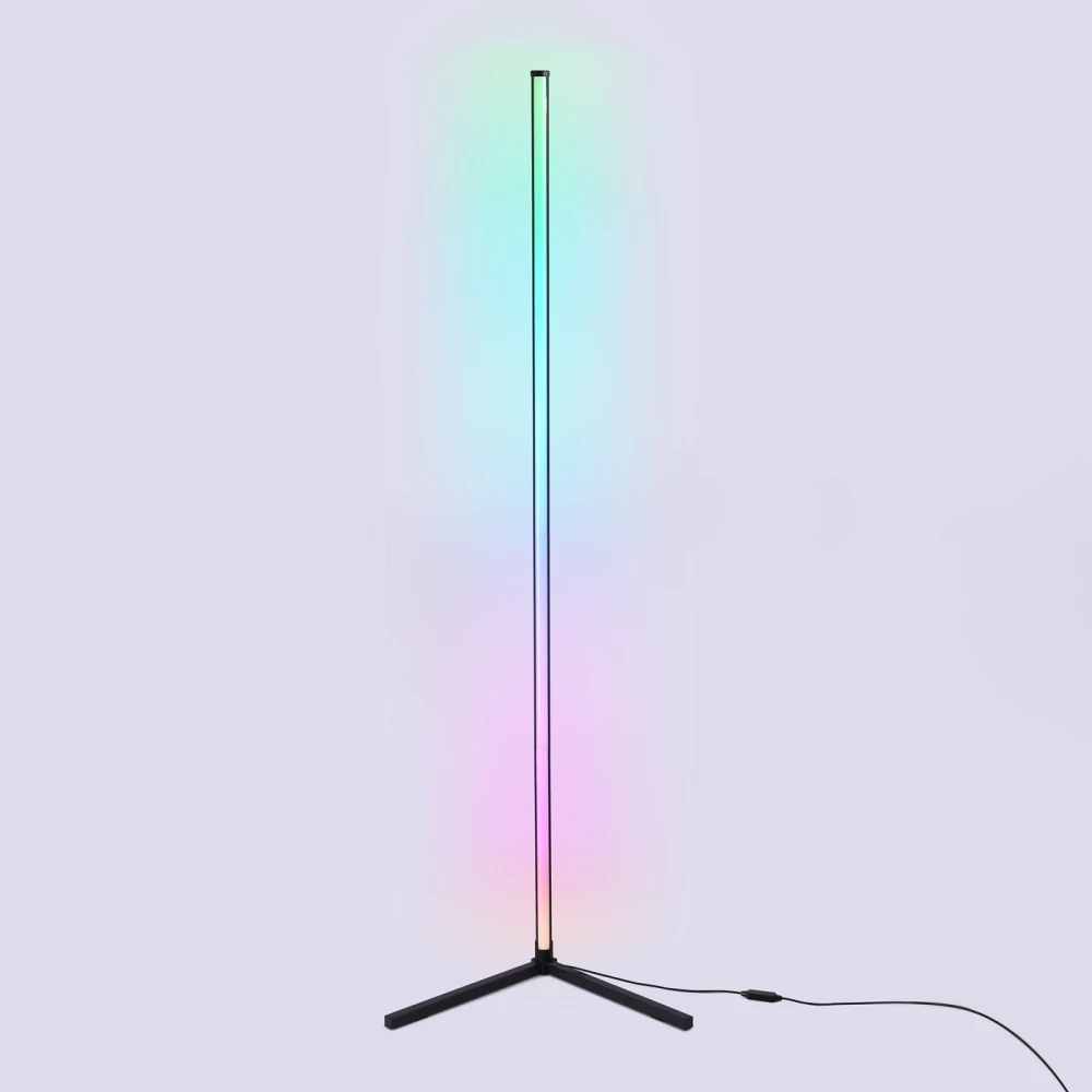 Светильник светодиодный напольный RGB с пультом FL8027 BK черный LED 20W RGB D32*1650 (ПДУ РАДИО 2.4G) - Viokon.com
