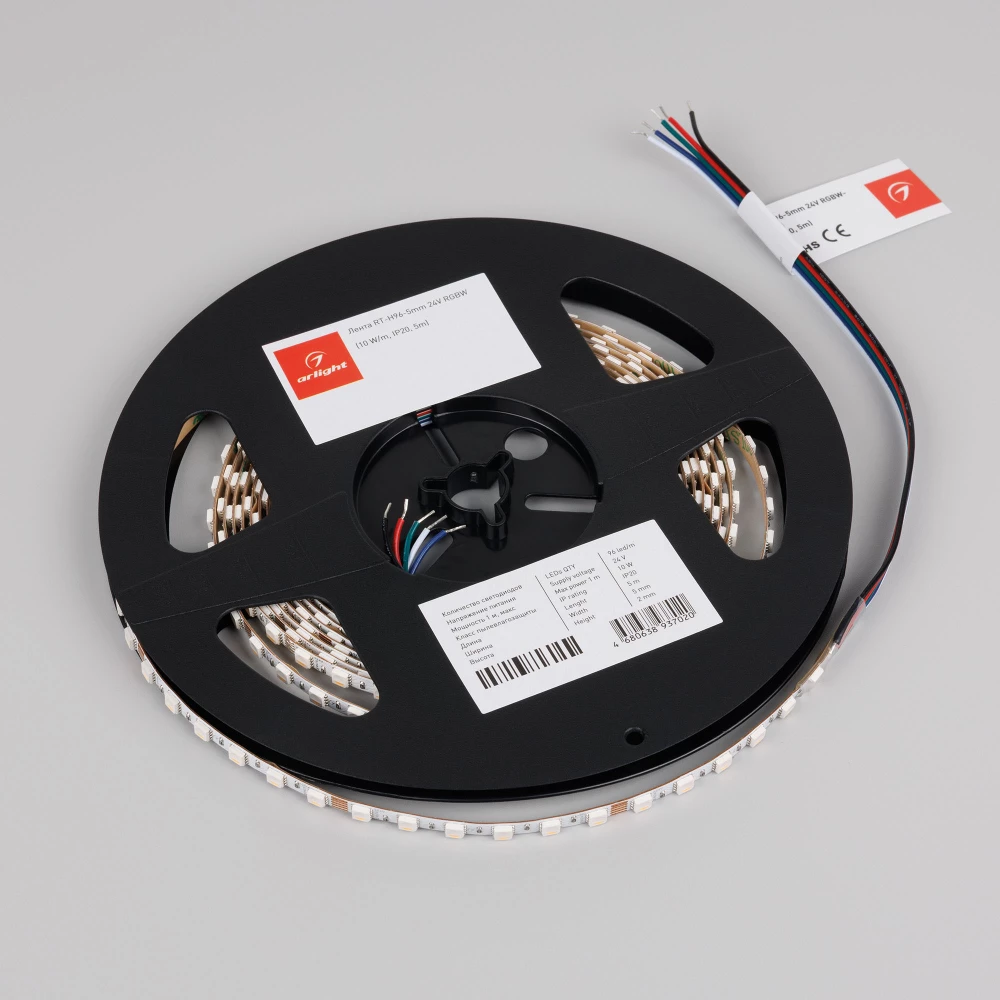 Лента RT-H96-5mm 24V RGBW-Day-4-in-1 (10 W/m, IP20, 5m) (Arlight, узкая) 058434 - Viokon.com