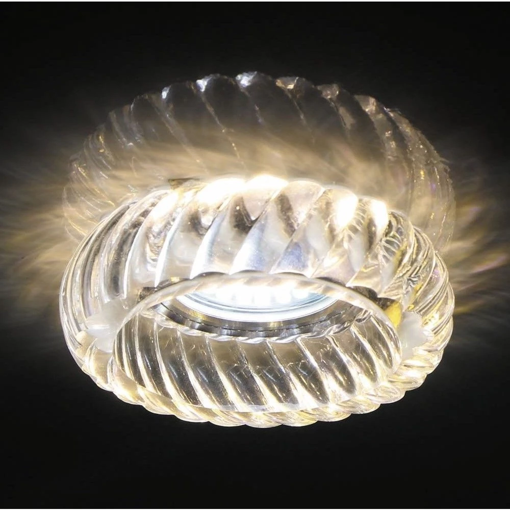 Светильник встраиваемый с белой LED подсветкой Feron JD359 потолочный MR16 G5.3 прозрачный (28610) - Viokon.com
