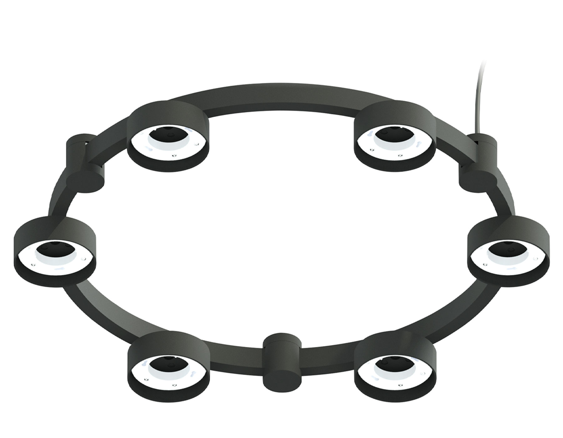Корпус светильника Techno Ring подвесной для насадок D85 C9232/6 SBK черный песок D550*70.5mm GX53/6 - Viokon.com