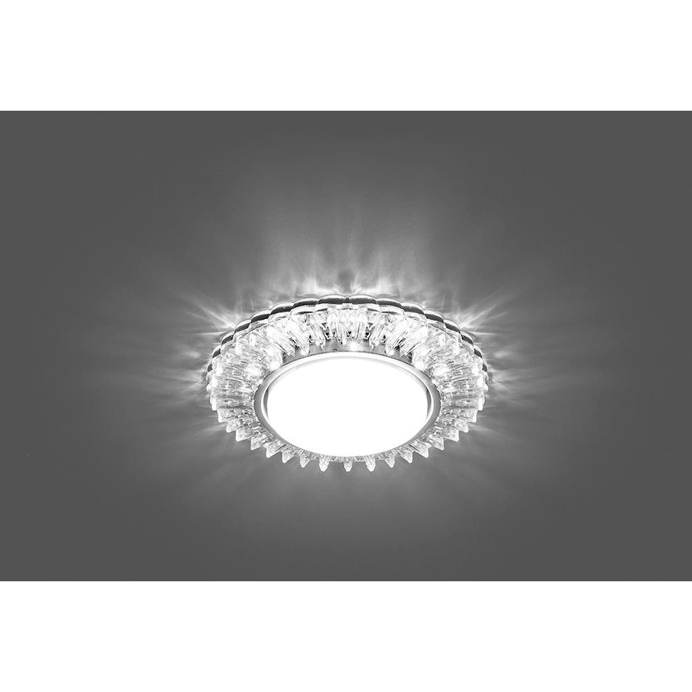 Светильник встраиваемый с белой LED подсветкой Feron CD4025 потолочный GX53 без лампы прозрачный (29539) - Viokon.com