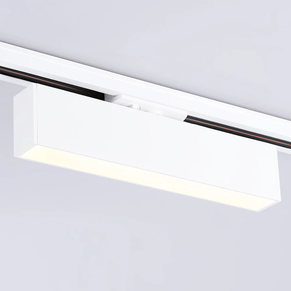 Трековый однофазный светодиодный светильник GL6761 WH белый LED 12W 3000K 300*22*48 - Viokon.com