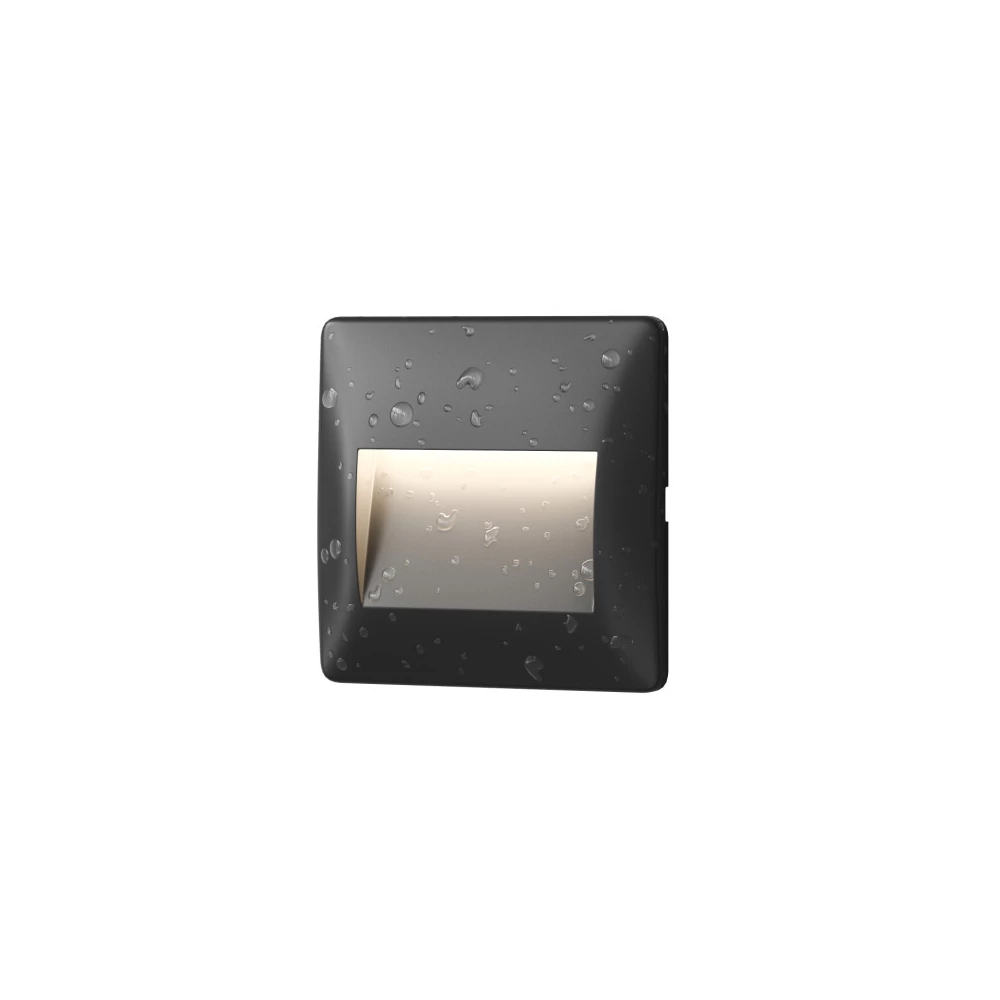 Светильник встраиваемый в стену HELM IP65 LED 3000К 25 Вт черный пластик - Viokon.com
