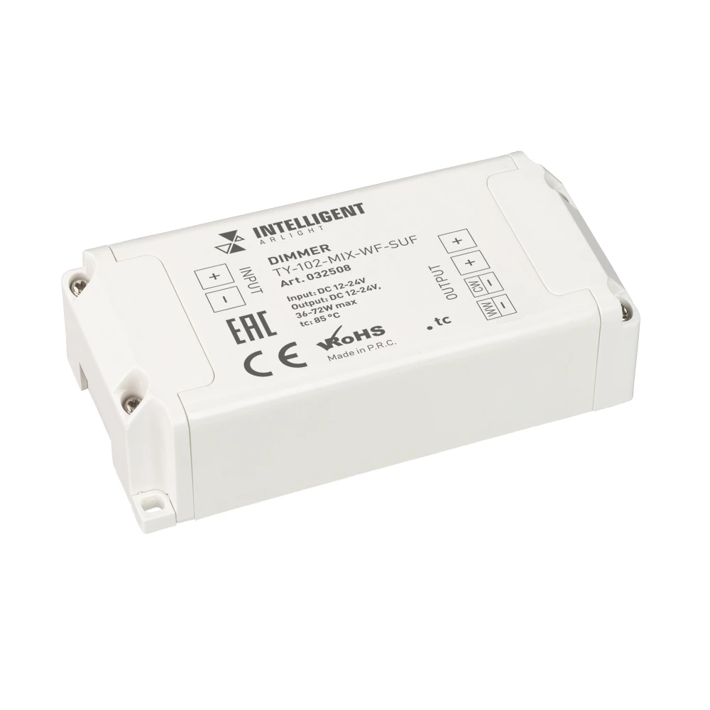 INTELLIGENT ARLIGHT Диммер TY-102-MIX-WF-SUF (12-24V, WI-FI, 433MHz, 2x3A) (IARL, IP20 Пластик, 3 года) 032508 - Viokon.com