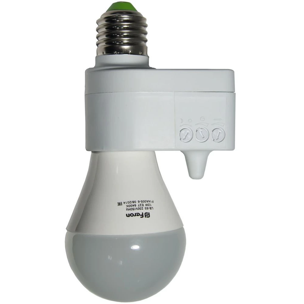Микроволновый датчик движения (с патроном E27)  5.8GHz 230V 60W 5m 360° белый, SEN41 (22070) - Viokon.com