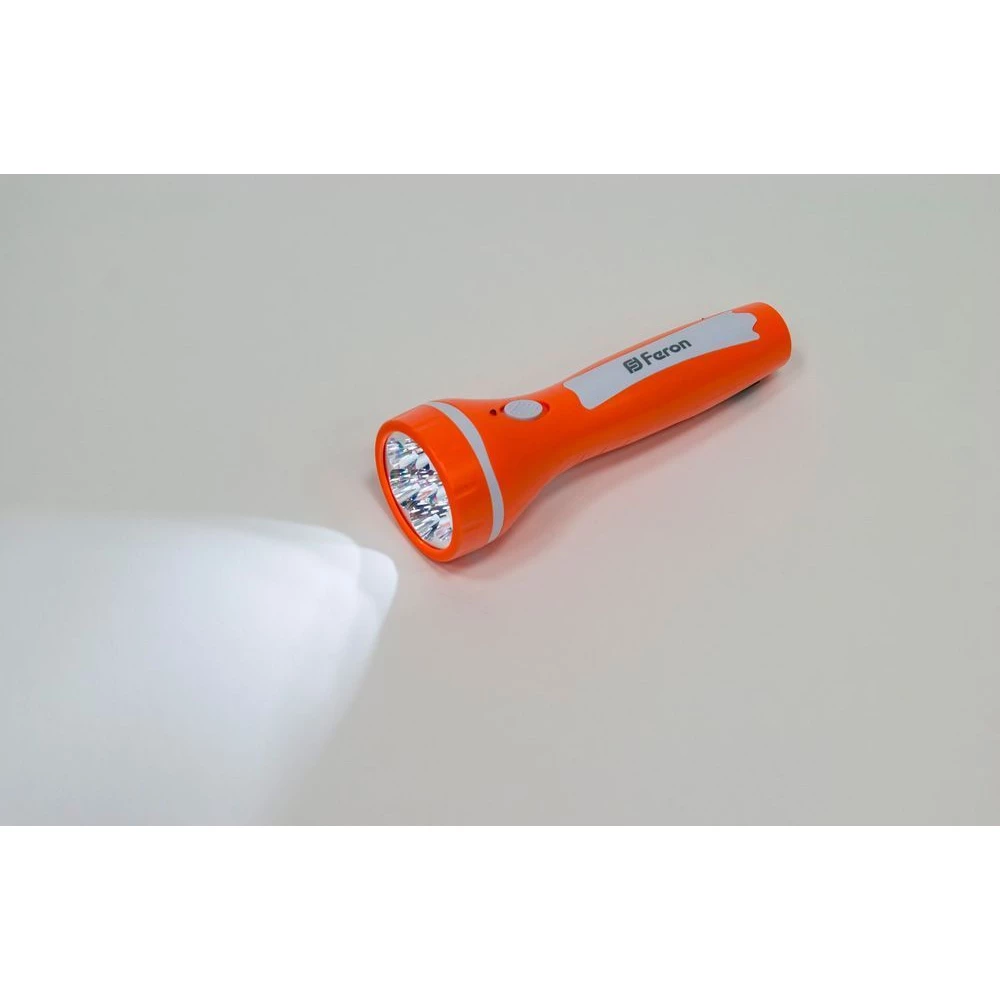 Фонарь аккумуляторный ручной 7LED 0,6W со встроенной вилкой для зарядки, оранжевый, TL040 (12955) - Viokon.com