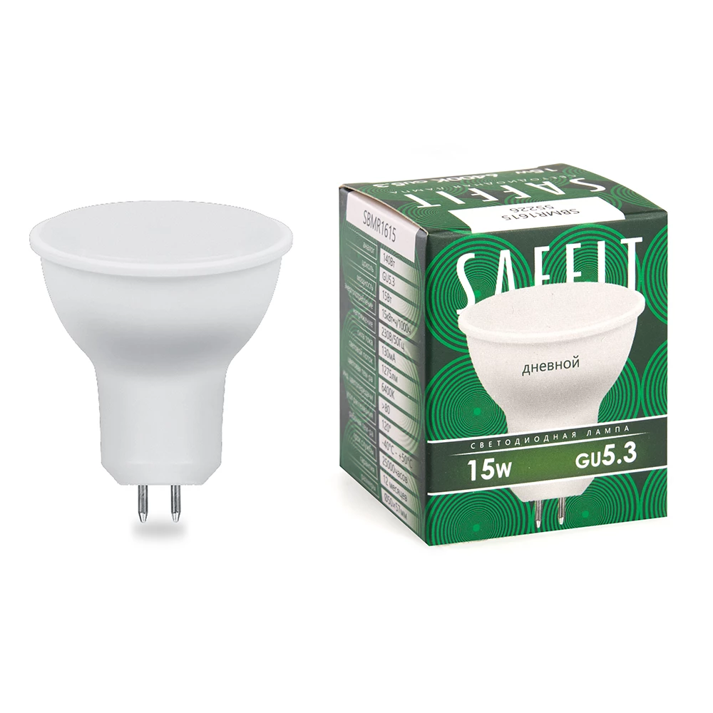 Лампа светодиодная SAFFIT SBMR1615 MR16 GU5.3 15W 230V 6400K (55226) - Viokon.com