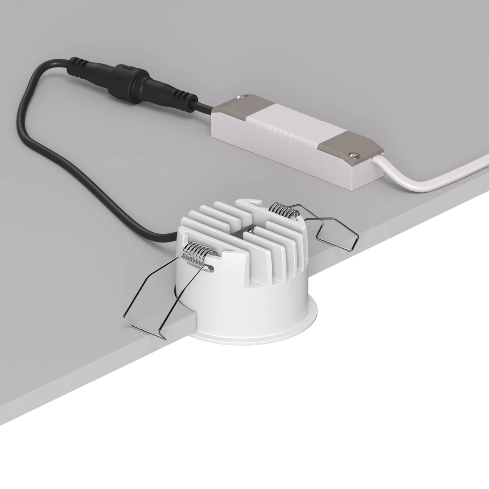 DK2510-WB Встраиваемый светильник SPACE со светодиодом d65 220V 8W 38 4000К IP20 белыйчерный алюминий - Viokon.com