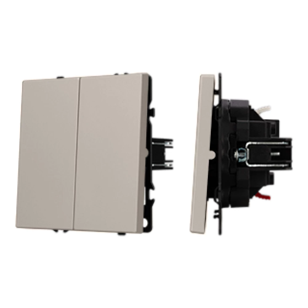 Механизм выключателя двухклавишный непроходной SWT-NOBE-MK02-SFPL-CA (230V, 10A) (Arlight, Кашемир) 059419 - Viokon.com