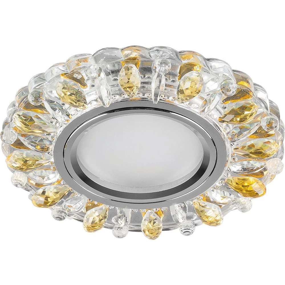 Светильник встраиваемый с белой LED подсветкой Feron CD914 потолочный MR16 G5.3 прозрачный-желтый (28986) - Viokon.com