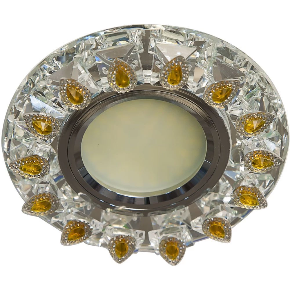 Светильник встраиваемый с белой LED подсветкой Feron CD55A потолочный MR16 G5.3 прозрачно-желтый (28564) - Viokon.com