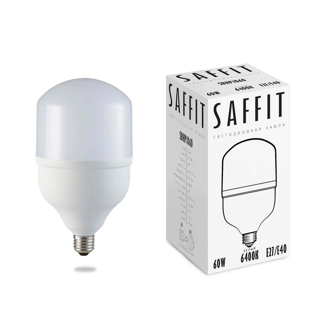 Лампа светодиодная SAFFIT SBHP1060 E27-E40 60W 230V 6400K (55097) - Viokon.com