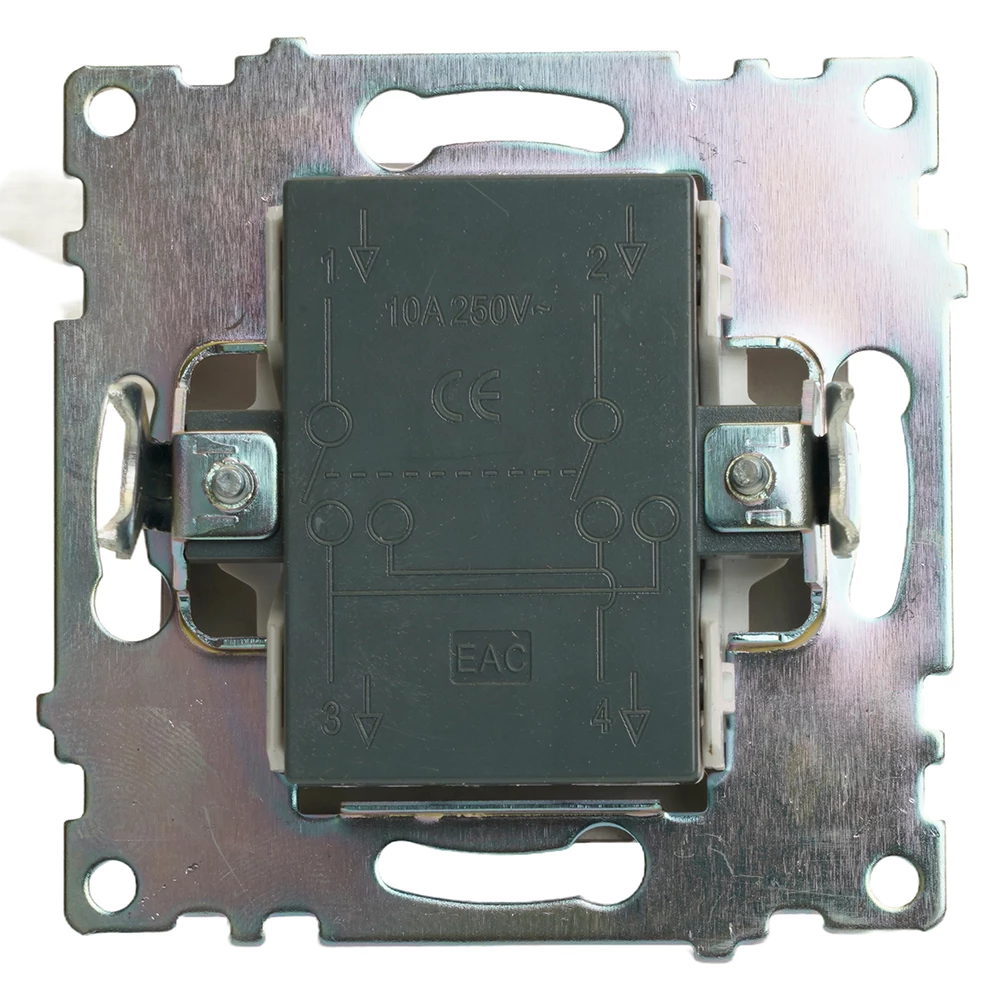 Переключатель перекрестный 1-клавишный (механизм), STEKKER GLS10-7110-04, 250V, 10А, серия Катрин, шоколад (49180) - Viokon.com