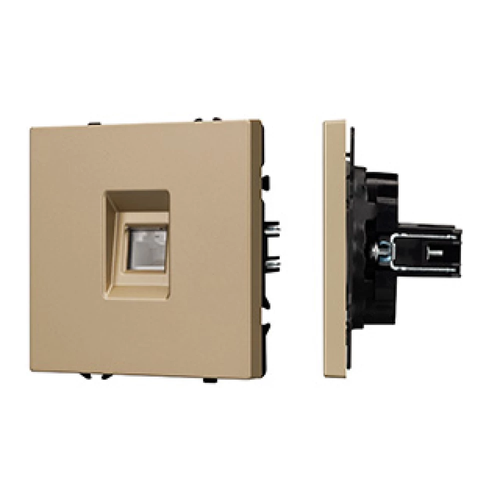 Механизм компьютерной розетки SCT-NOBE-MPC1-SFPL-GD (RJ-45, CAT6) (Arlight, Золотой песок) 054306 - Viokon.com