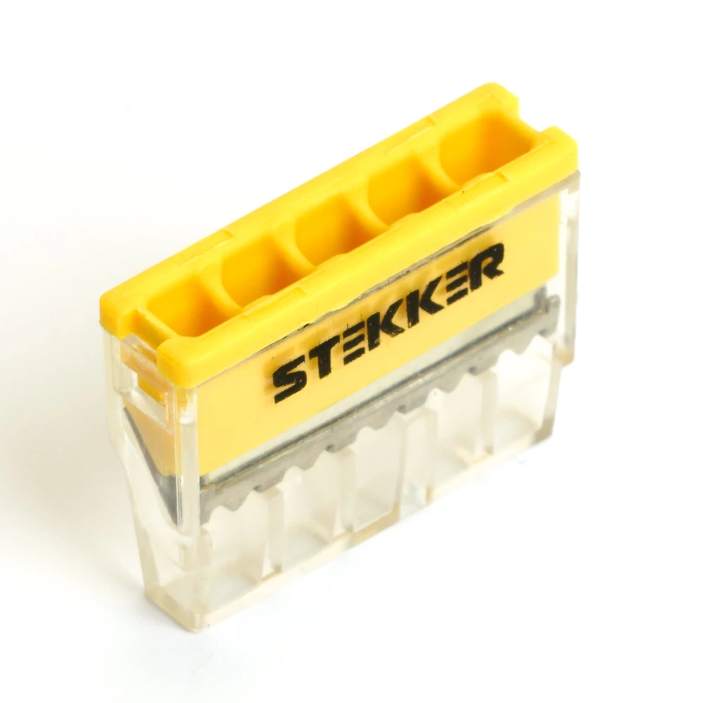 Клемма монтажная 5-проводная STEKKER  для 1-жильного проводника, LD2273-205 (32391) - Viokon.com