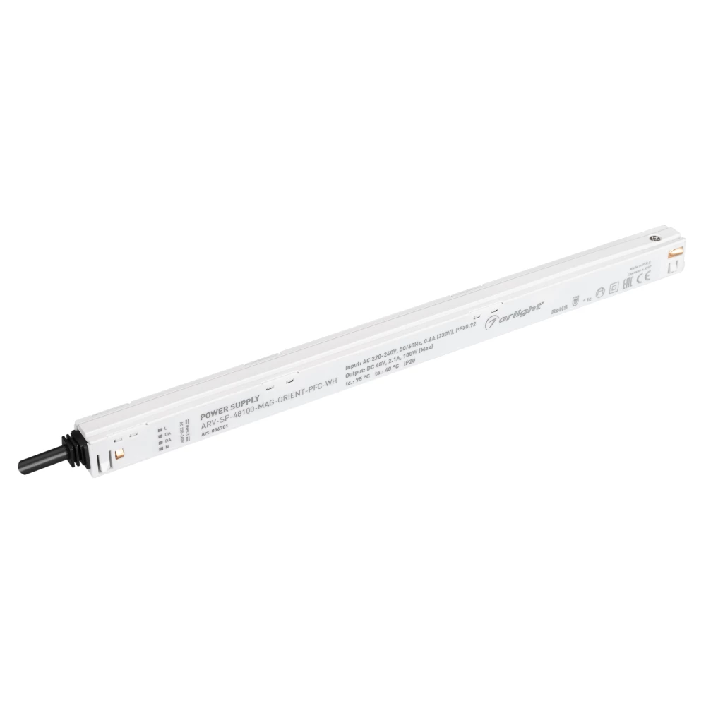 Блок питания ARV-SP-48100-MAG-ORIENT-PFC-WH (48V, 2.1A, 100W) (Arlight, IP20 Пластик, 5 лет) 036701 - Viokon.com