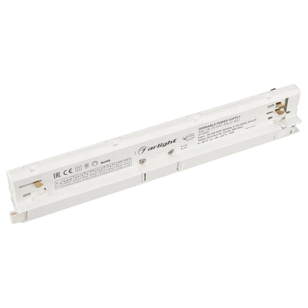 Блок питания для трековых систем ARJ-TR-25-PFC-DALI2-ADJ (25W, 350-700mA) (Arlight, IP20 Пластик, 5 лет) 032490 - Viokon.com
