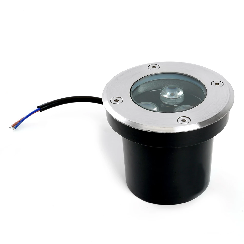 Светодиодный светильник тротуарный (грунтовый) Feron SP2801, 3W, AC/DC12-24V, низковольтный, 4000К, черный,100*H80mm, вн.диаметр: 70mm, IP67 (48345) - Viokon.com