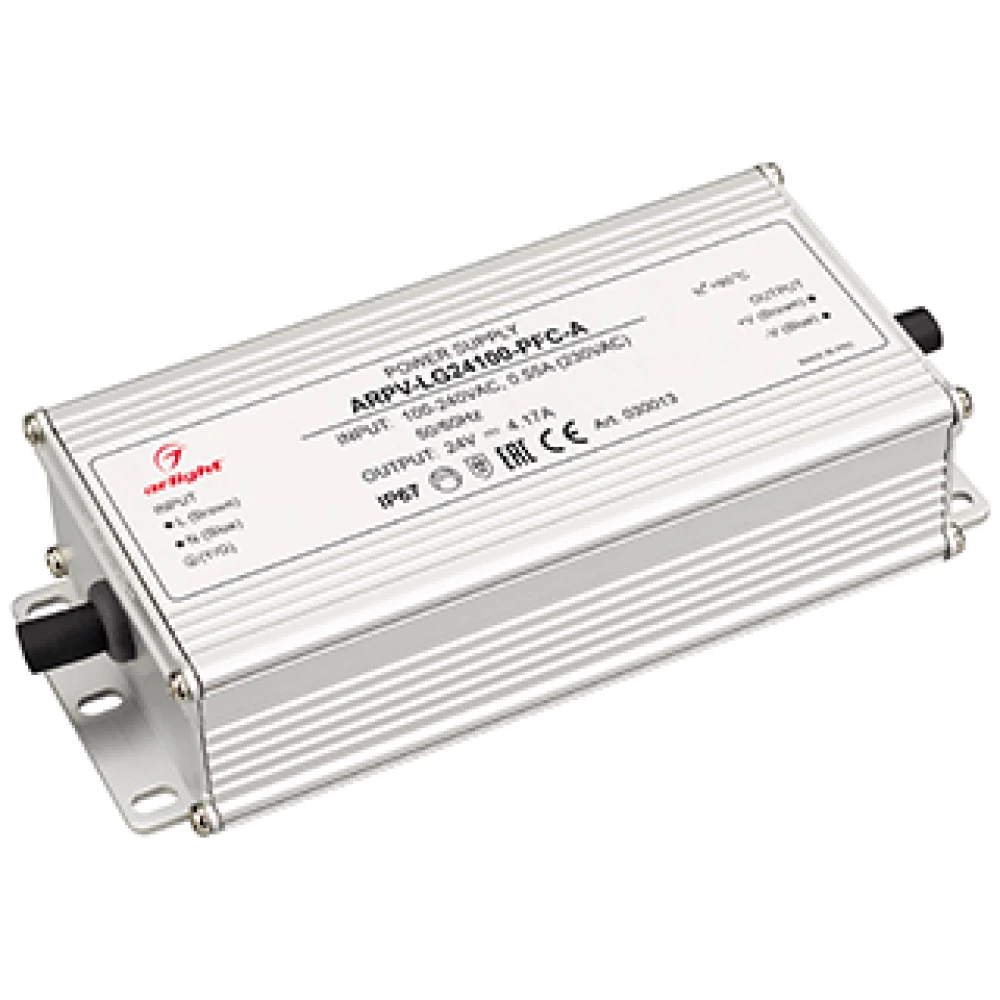Блок питания ARPV-LG24100-PFC-A (24V, 4.17A, 100W) (Arlight, IP67 Металл, 5 лет) 030013 - Viokon.com