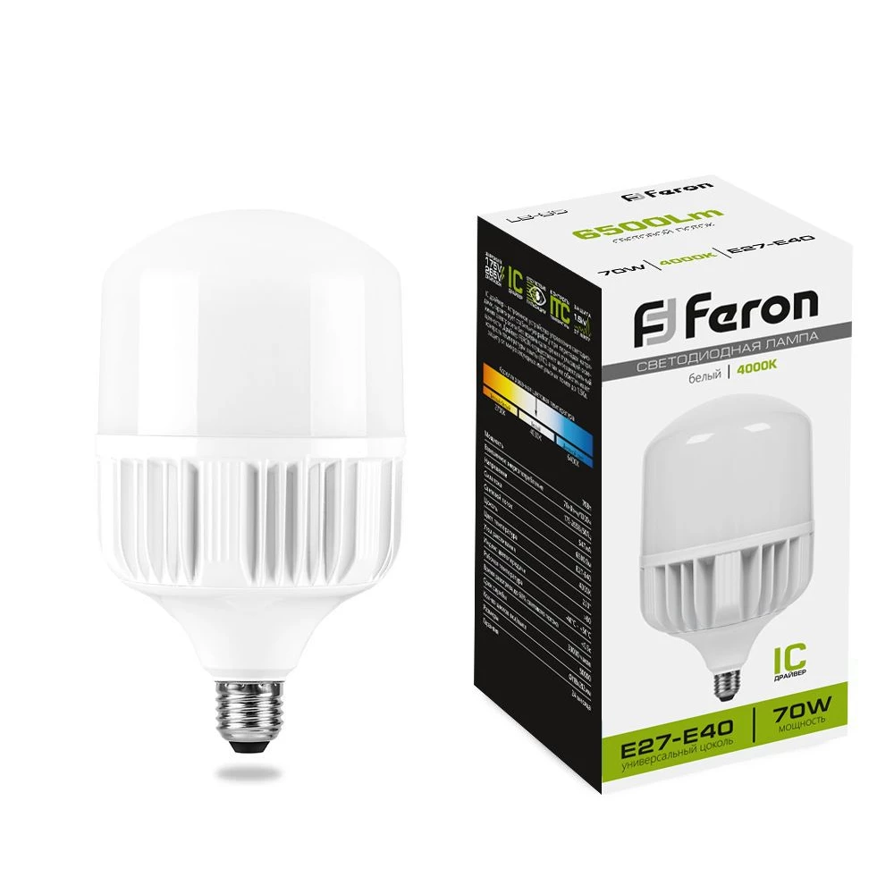 Лампа светодиодная Feron LB-65 E27-E40 70W 175-265V 4000K (25822) - Viokon.com