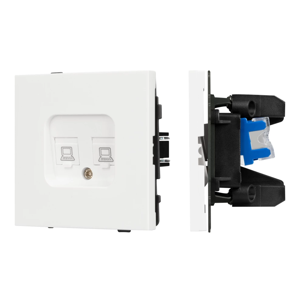 Механизм компьютерной розетки двойной SCT-TENDO-MPC2-SFPL-WH (RJ-45, CAT6) (Arlight, Матовый белый) 054598 - Viokon.com