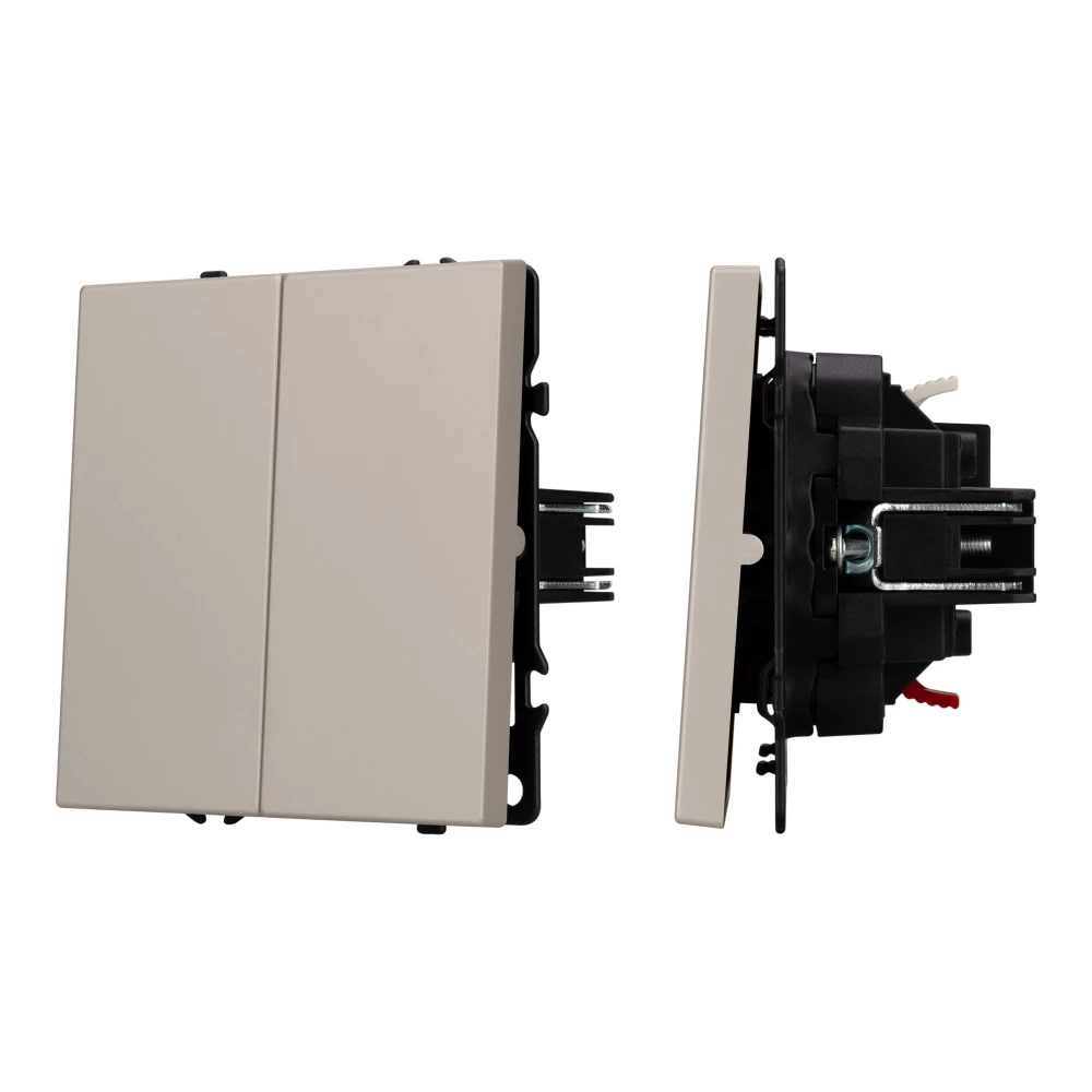 Механизм выключателя двухклавишный непроходной SWT-NOBE-MK02-SFPL-CA (230V, 10A) (Arlight, Кашемир) 059419 - Viokon.com