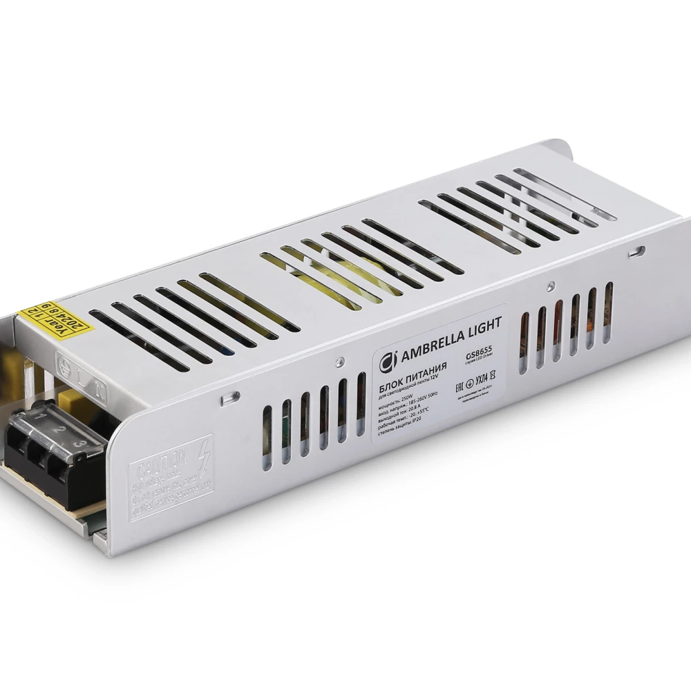 Блок питания с EMC для светодиодной ленты 12V 250W 20,8A IP20 185-260V 223*67*40 GS8655 GS8655 блок питания 12V 250W 20.8A IP20 185-260V EMC 223*67*40 - Viokon.com