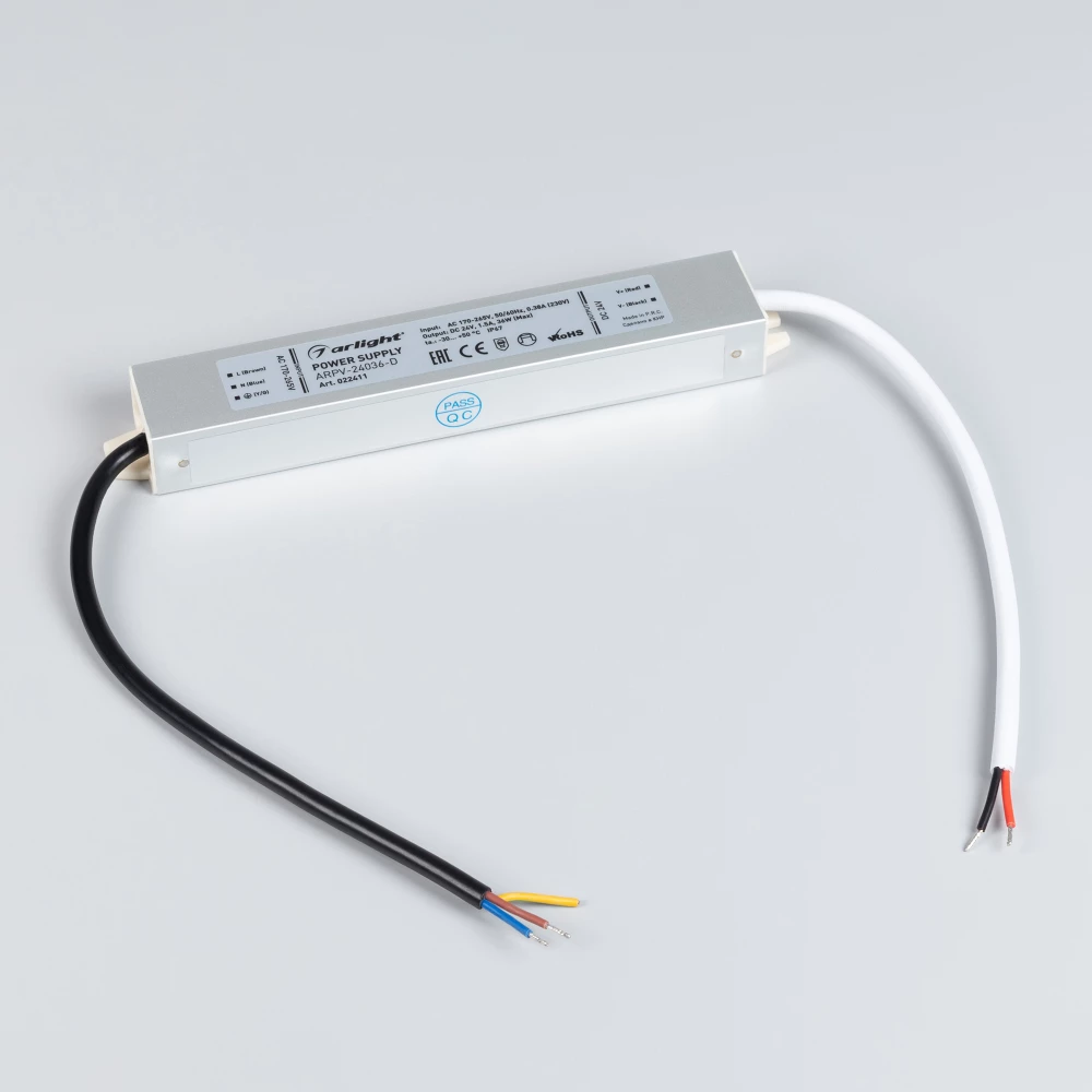 Блок питания ARPV-24036-D (24V, 1.5A, 36W) (Arlight, IP67 Металл, 3 года) 022411 - Viokon.com