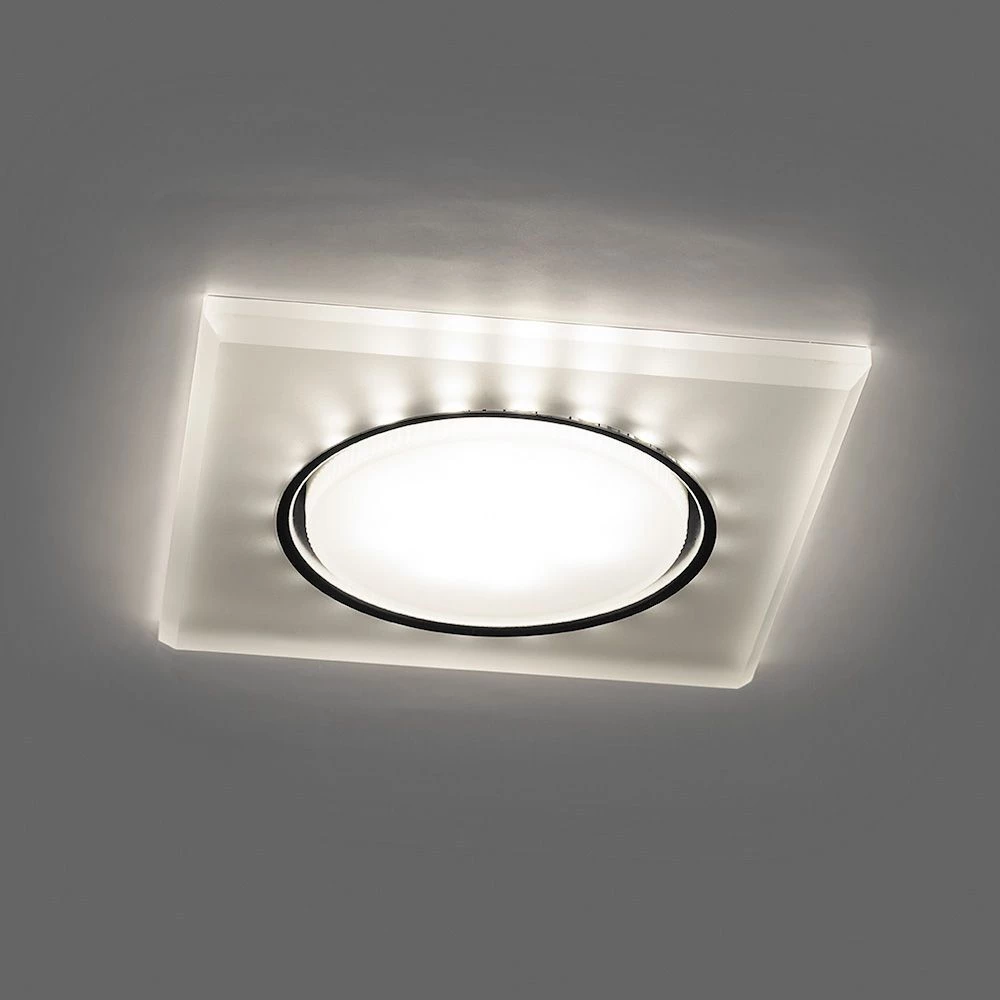 Светильник встраиваемый с белой LED подсветкой Feron CD5022 потолочный GX53 без лампы, белый матовый (32661) - Viokon.com