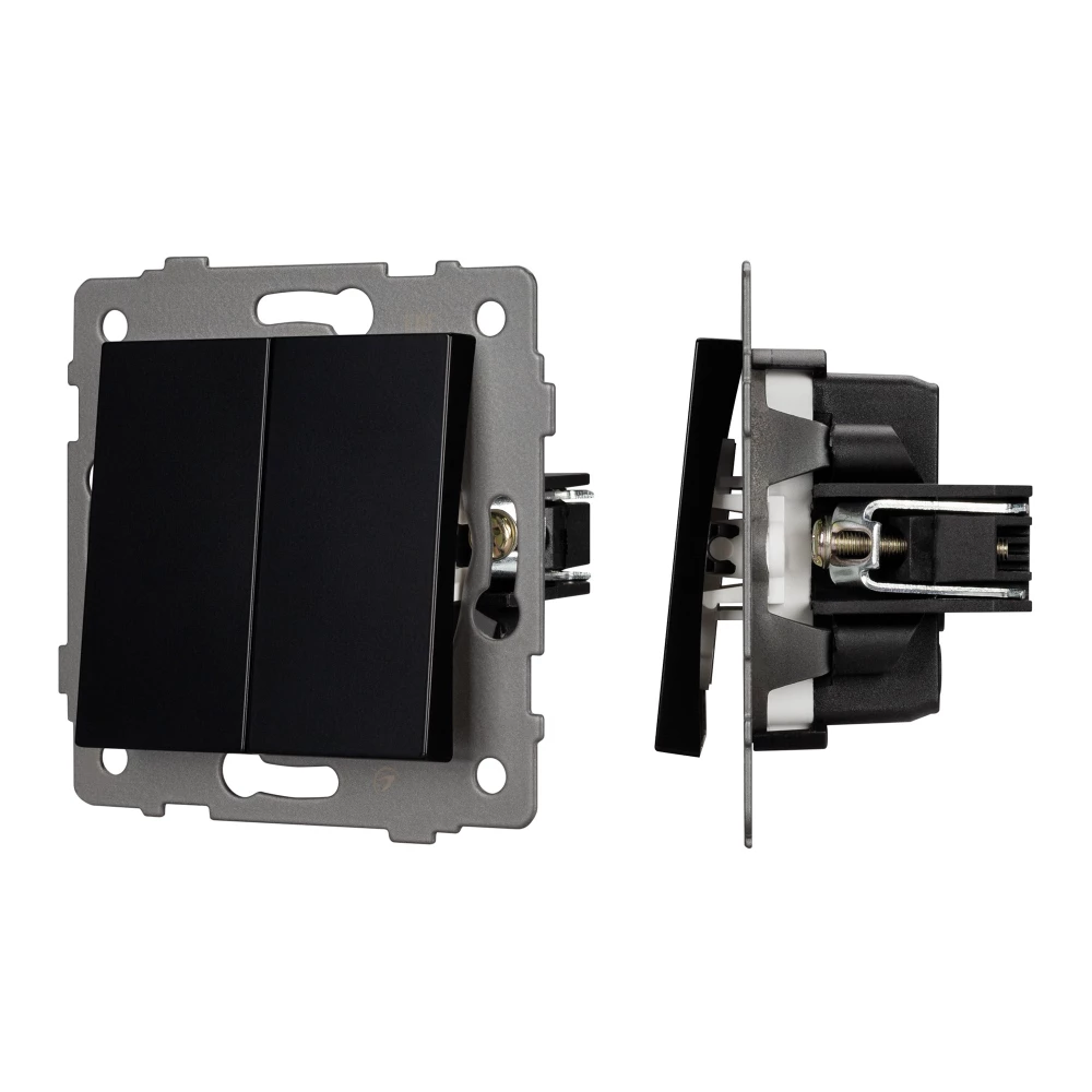 Механизм выключателя двухклавишный непроходной SWT-MK02-PL-BK-V (250V, 10A) (Arlight, -) 049888 - Viokon.com