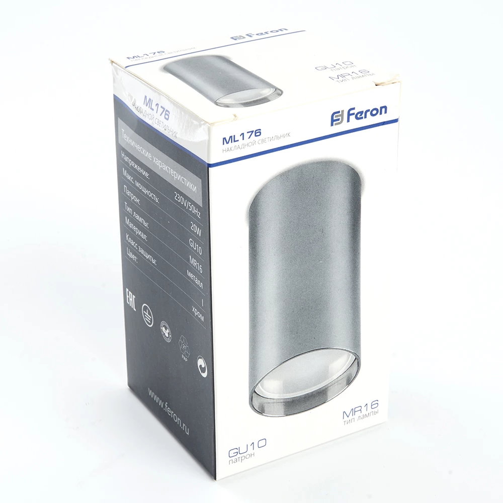 Светильник потолочный Feron ML176 MR16 GU10 20W 230V, хром (40511) - Viokon.com