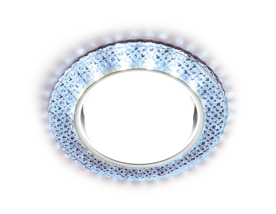Встраиваемый точечный светильник GX53 с LED подсветкой G296 CL/CLD хром/прозрачный GX53+3W(LED COLD) - Viokon.com