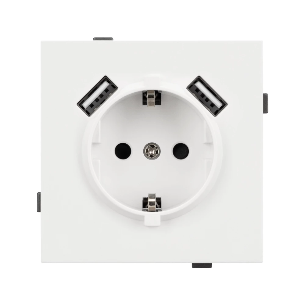 Механизм розетки с USB зарядкой SCT-TENDO-MUAA-SFPL-WH (230V, 16A) (Arlight, Матовый белый) 054606 - Viokon.com