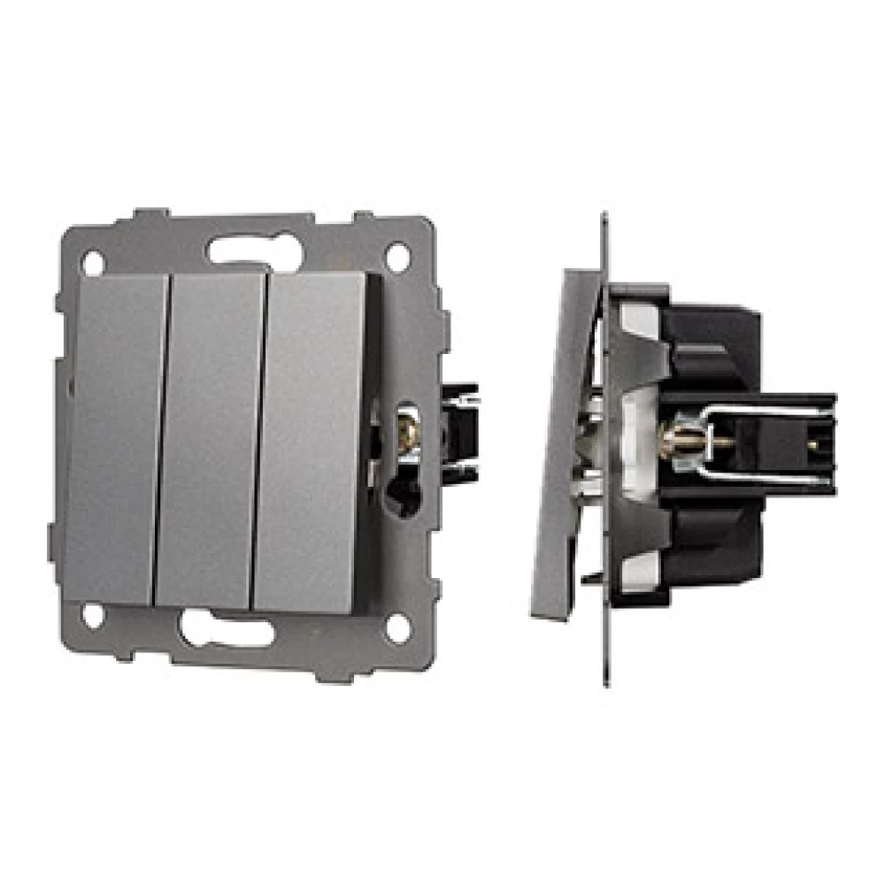 Механизм выключателя трехклавишный непроходной SWT-MK03-PL-GR-V (250V, 10A) (Arlight, -) 049898 - Viokon.com