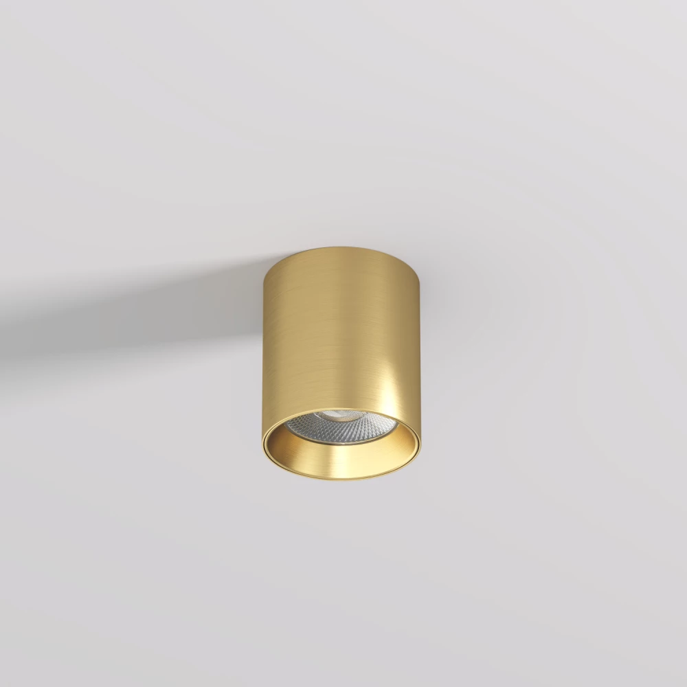 DK2610-SB Накладной светильник SHINE TUBE со светодиодом D70H80 IP20 3000К 10W RA90 сатинированная латунь алюминий - Viokon.com