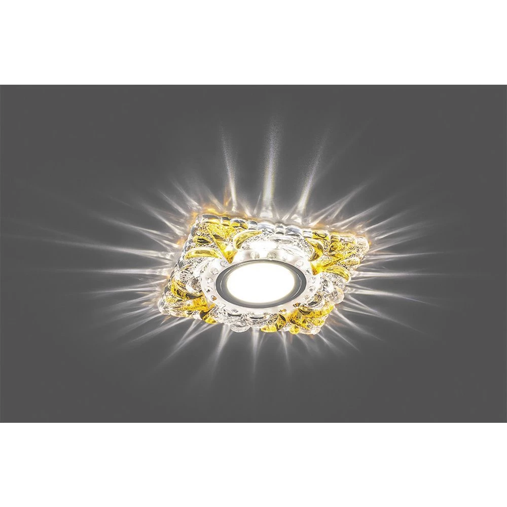 Светильник встраиваемый с белой LED подсветкой Feron CD920 потолочный MR16 G5.3 прозрачный-желтый (28982) - Viokon.com