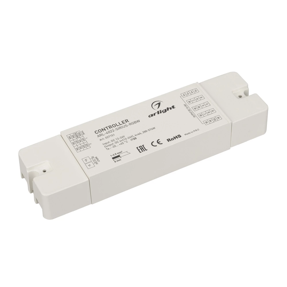 Контроллер ARL-4022-SIRIUS-RGBW (12-24V, 4x6A, 2.4G) (Arlight, IP20 Пластик, 3 года) 027151 - Viokon.com