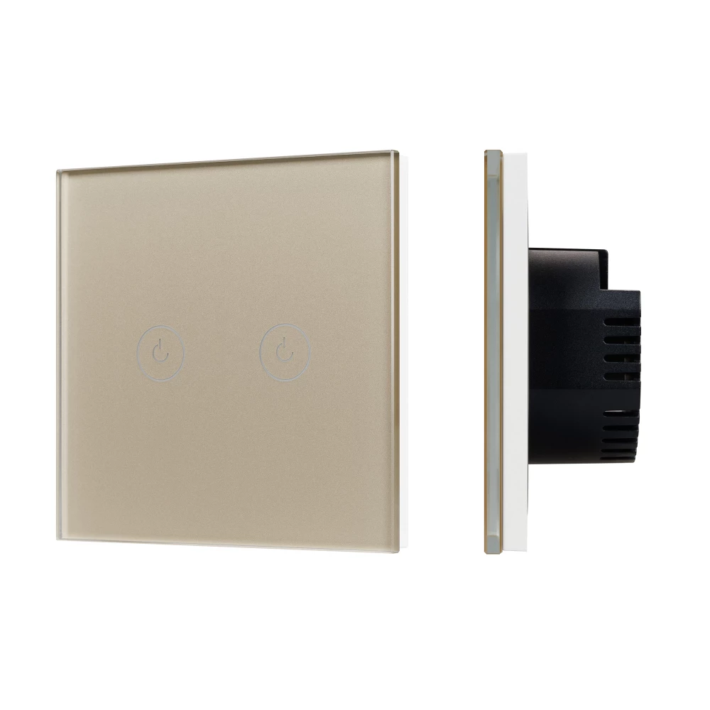 Выключатель сенсорный SWT-OMALI-S02-ZB-GD (250V, 10A, Zigbee) (Arlight, Стекло) 050038 - Viokon.com