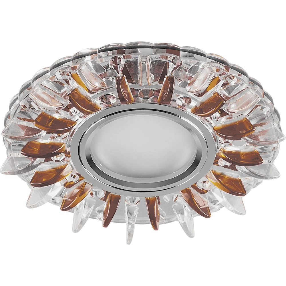 Светильник встраиваемый с белой LED подсветкой Feron CD911 потолочный MR16 G5.3 прозрачный-коричневый (28981) - Viokon.com