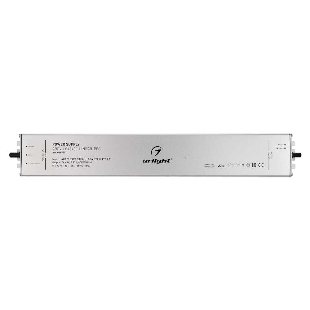 Блок питания ARPV-LG48400-LINEAR-PFC (48V, 8.33A, 400W) (Arlight, IP67 Металл, 5 лет) 036959 - Viokon.com