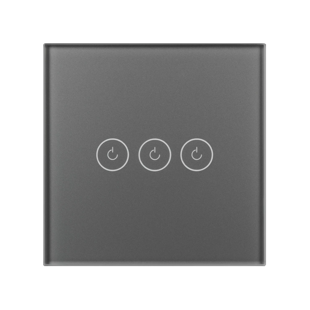 Выключатель сенсорный SWT-OMALI-S03-ZB-GR (250V, 10A, Zigbee) (Arlight, Стекло) 050047 - Viokon.com