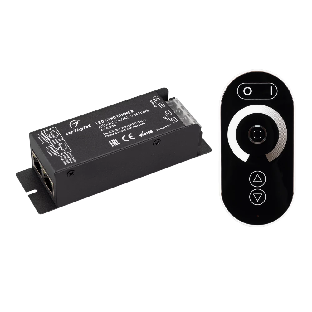 Диммер ARL-3022-OVAL-DIM Black (12-24V, 1x25A, ПДУ, RF) (Arlight, IP20 Металл, 2 года) 027150 - Viokon.com