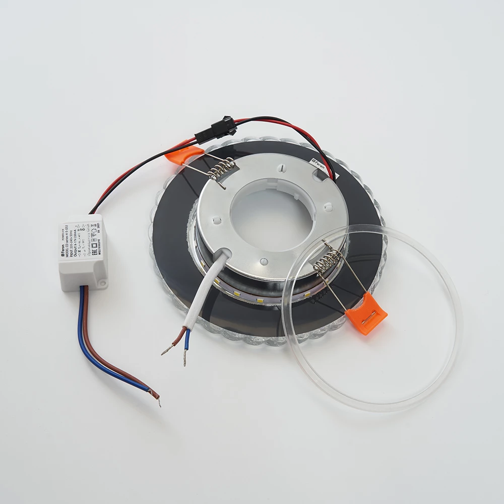 Светильник встраиваемый с белой LED подсветкой Feron CD4046 потолочный GX53 без лампы, прозрачный, хром (41908) - Viokon.com