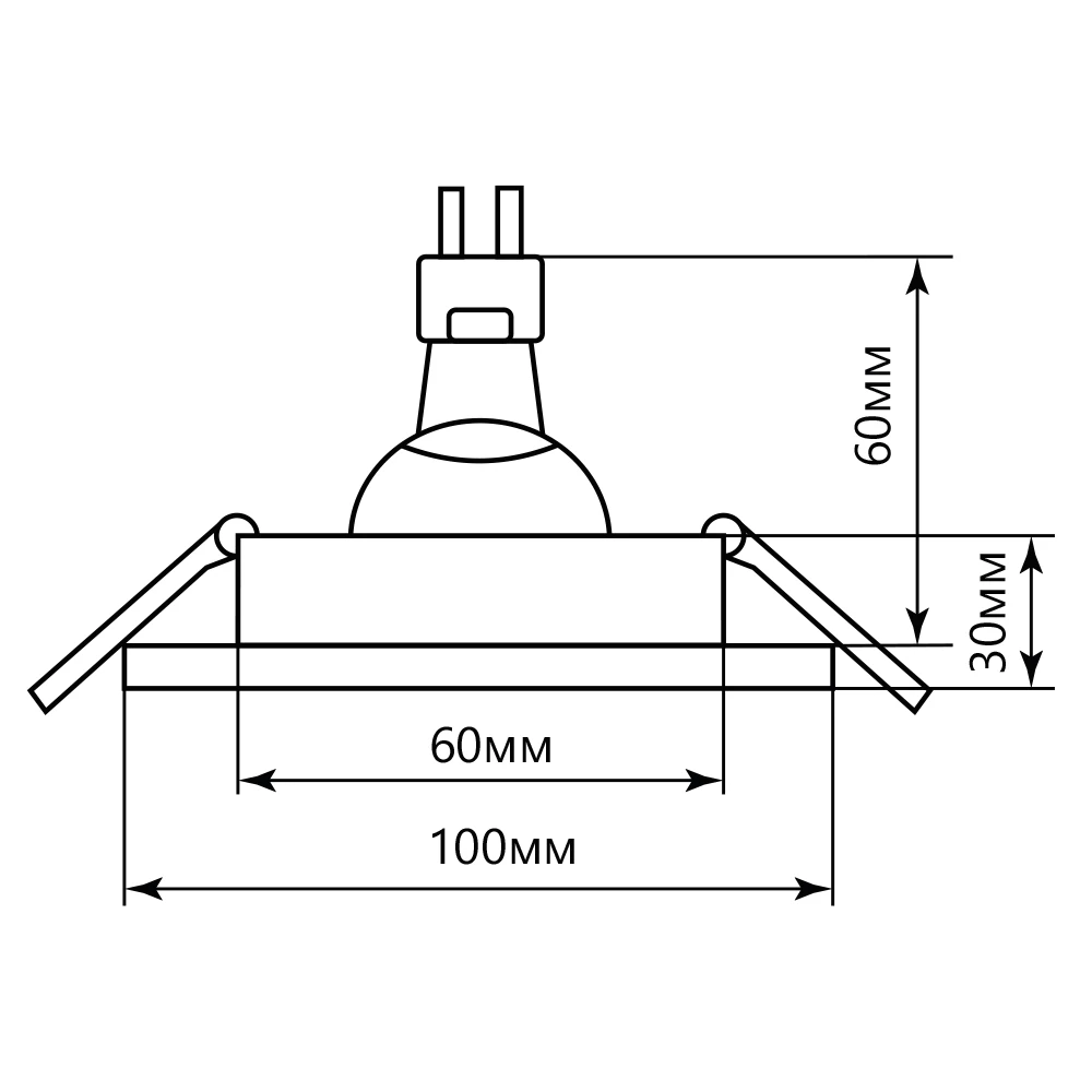 Светильник встраиваемый с белой LED подсветкой Feron CD878 потолочный MR16 G5.3 прозрачный (28823) - Viokon.com