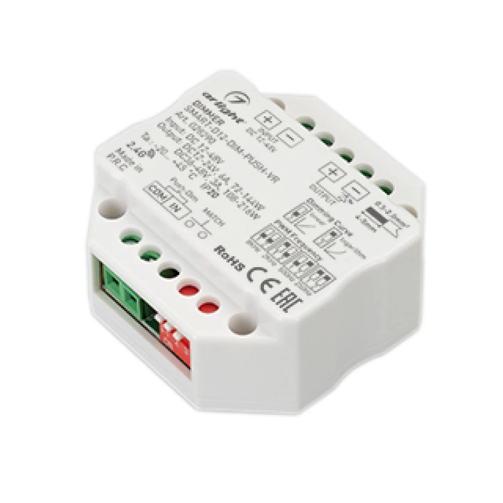 Диммер SMART-D12-DIM-PUSH-VR (12-48V, 1x6A, 2.4G) (Arlight, IP20 Пластик, 5 лет) 028290 - Viokon.com