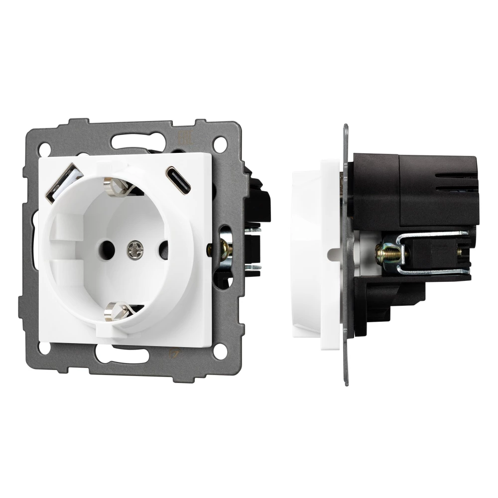 Механизм розетки с USB зарядкой SCT-MUAA-PL-WH-V (250V, 16A) (Arlight, -) 049818 - Viokon.com
