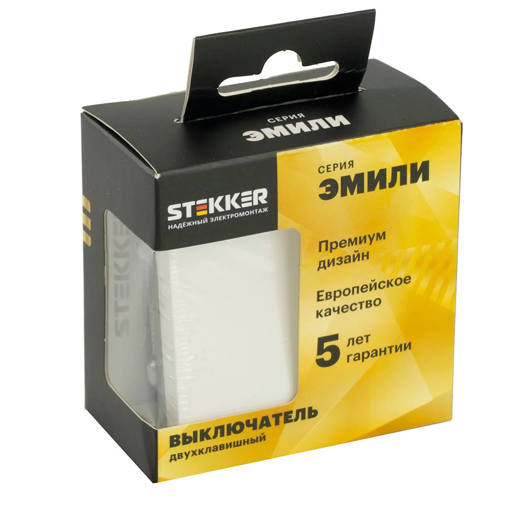 Переключатель перекрестный 2-клавишный (механизм), STEKKER, 250В, 10А, серия Эмили, RSW10-5111-01, белый фарфор, soft touch (50162) - Viokon.com