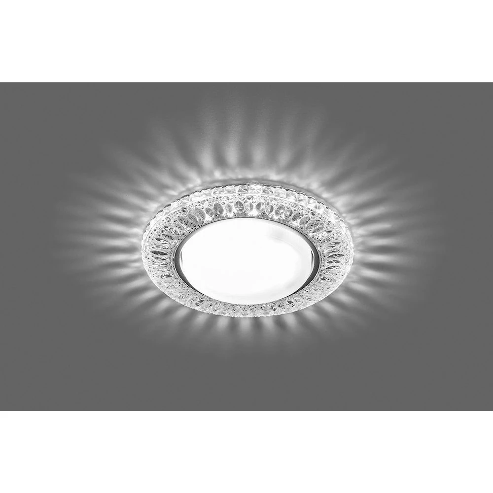 Светильник встраиваемый с белой LED подсветкой Feron CD4022 потолочный GX53 без лампы прозрачный (29475) - Viokon.com