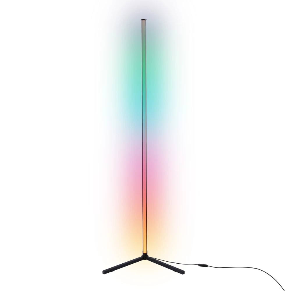 Светильник светодиодный напольный RGB с пультом FL8027 BK черный LED 20W RGB D32*1650 (ПДУ РАДИО 2.4G) - Viokon.com